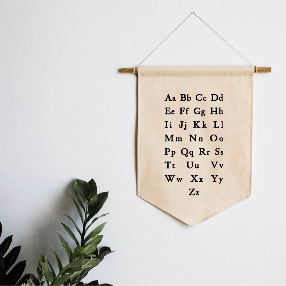 Alphabet Wall Hanging in Cream - Picture 3 of 3
